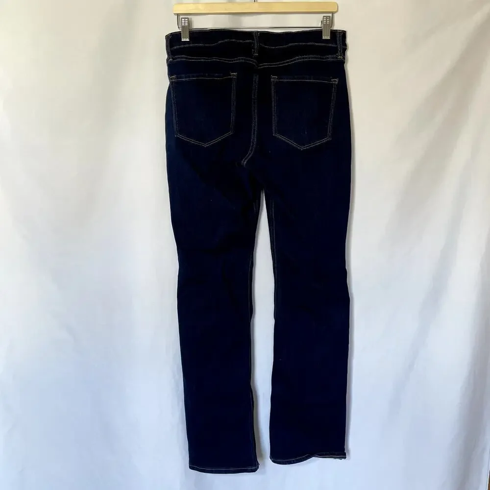 Old Navy mid-rise boot-cut dark wash‎ denim women's jeans size 12 cotton blend